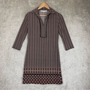 Max Studio Dress Womens Extra Small Red Black Stretch Knee Length V Neck- 3066*